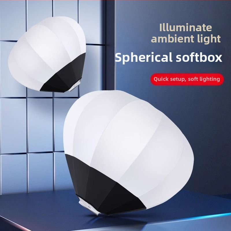 Fotografické príslušenstvo s bajonetom Baorong, guľový difúzor mäkkého svetla pre živé vysielanie, zaťaženie 2–5 kg, materiál plast/kov