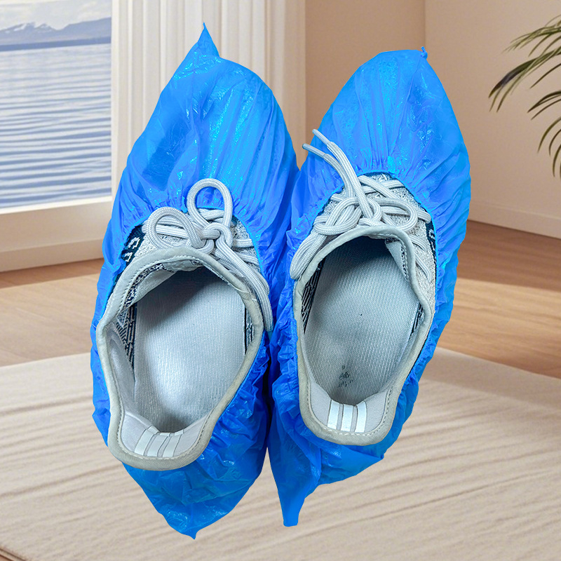 Κάλυμμα παπουτσιών μιας χρήσης από PE πολυαιθυλένιο, πάχος 0,2 μm, προστασία από σκόνη, 100 τεμάχια ανά συσκευασία