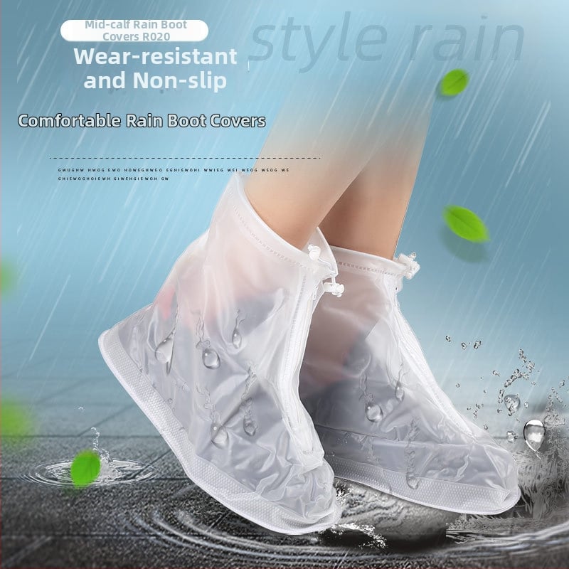 Водоустойчива унисекс PVC ботуши за дъжд, износоустойчиви и антихлъзгащи, с удебелен под за употреба на открито