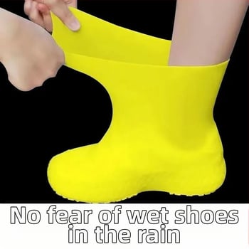 Протектори за обувки за дъждовно време, PVC, антихлъзгаща подметка, водоустойчиви, удебелени и износоустойчиви, унисекс, за външна употреба