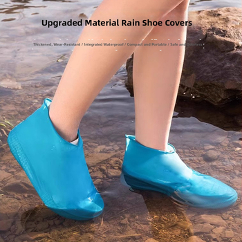 Протектори за обувки за дъждовно време, PVC, антихлъзгаща подметка, водоустойчиви, удебелени и износоустойчиви, унисекс, за външна употреба