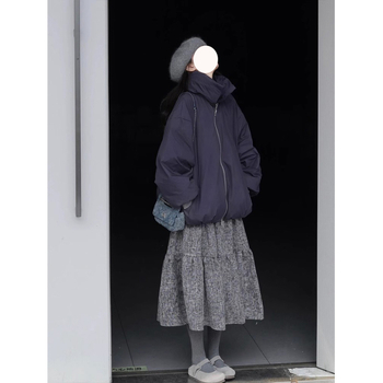 Fustă în formă de mugur, lungă, stil japonez-coreean lejer, țesătură acrilică, 30–50% conținut material principal