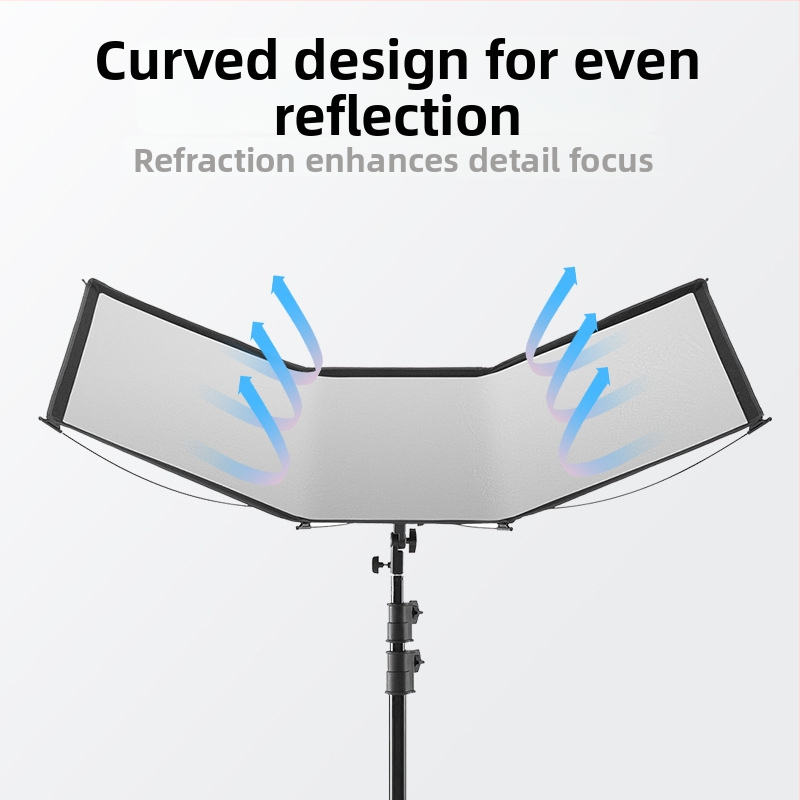 Zhijie U-Go – Reflector pliabil pentru iluminat moale, formă U curbată, pentru portrete, natură statică și video; Sarcină maximă 2–5 kg; Greutate netă 1,03 kg; Model U-Go