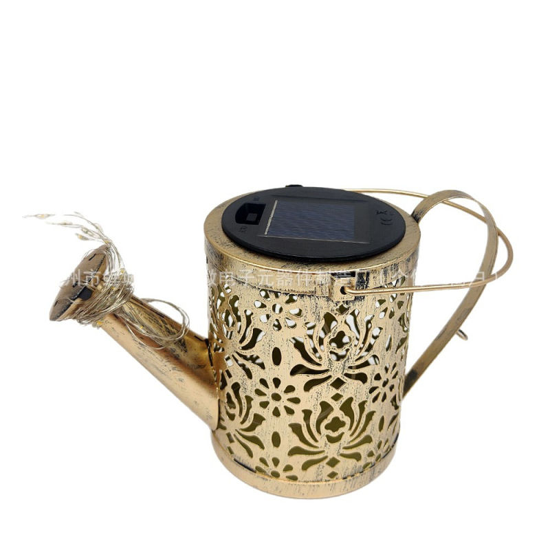 Napelemes lámpás vetítő lámpa, kovácsoltvas, lyukacsos peónia motívummal, LED, IP65, 3V, 0,5W, 6–12 óra