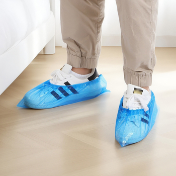 Κάλυμματα παπουτσιών μίας χρήσης, αντιολισθητικά, ανθεκτικά, υλικό CPE, 100 τεμάχια/πακέτο