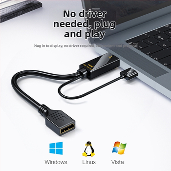 HDMI към DP адаптер (4K60Hz поддръжка, висококачествен чип, кабел 0.25m/1.8m)