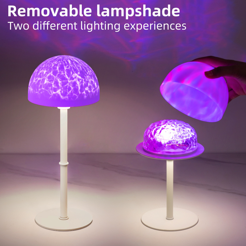 RGB projektoros asztali lámpa távirányítóval – hálószobai hangulatvilágítás és dekoratív projektor, geometriai 3D kialakítás, beépített akkumulátor