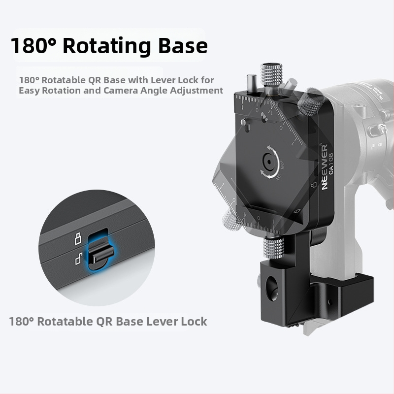 CA108 suport din aluminiu pentru seria RS, rotativ pentru fotografiere orizontală și verticală, compatibil RS2 RS3 RS3pro RS4, sarcină maximă până la 2 kg.