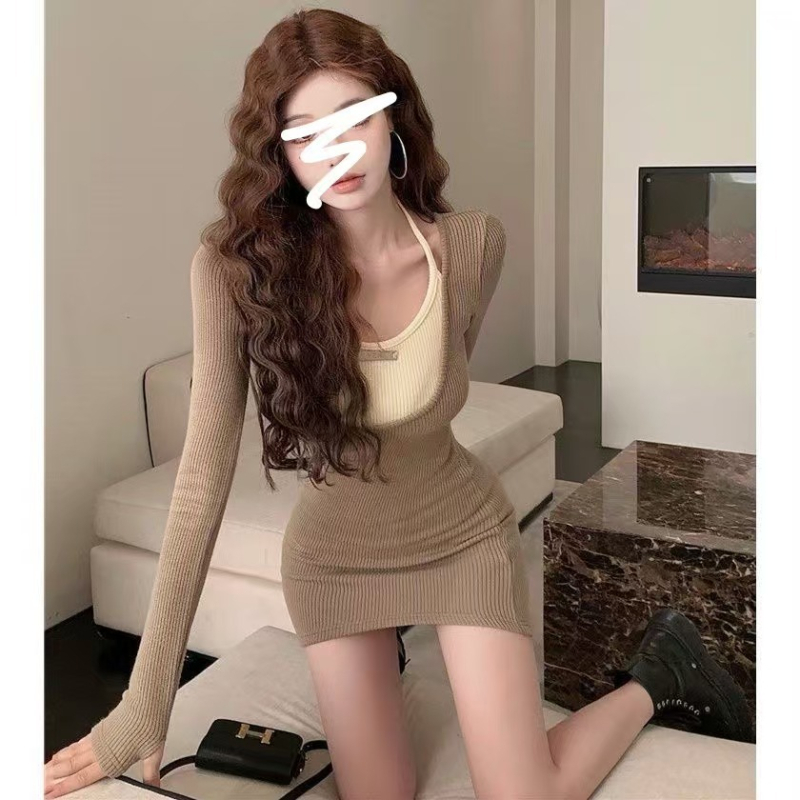 Rochie mini cu halter, croi strâns, poliester, model 3D