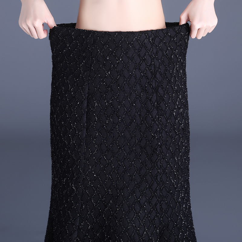 Fishtail midi suknja s printom, od poliestera s elastanom, elegantan poslovni stil, jesen 2024