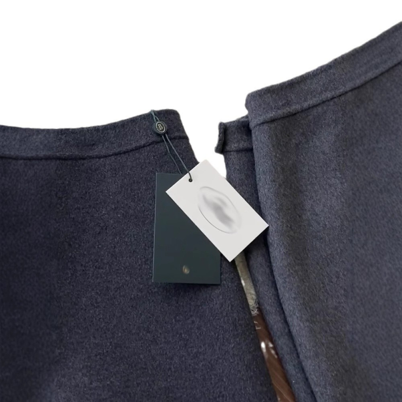 Fustă scurtă din lână, talie înaltă, croială A-line, uni, pliuri realizate manual și modelare, 90-95% lână, iarnă 2024