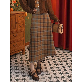 Balloon szoknya kockás mintával, középső hosszúságú, mikroelastikus, vasalásmentes, 95%+ poliészter