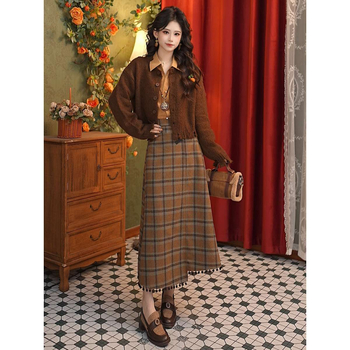 Balloon szoknya kockás mintával, középső hosszúságú, mikroelastikus, vasalásmentes, 95%+ poliészter