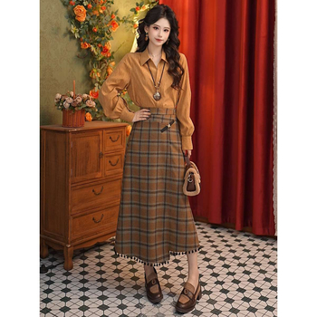 Balloon szoknya kockás mintával, középső hosszúságú, mikroelastikus, vasalásmentes, 95%+ poliészter