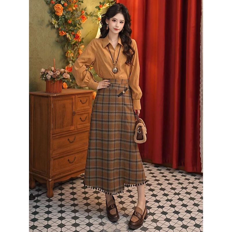 Balloon szoknya kockás mintával, középső hosszúságú, mikroelastikus, vasalásmentes, 95%+ poliészter