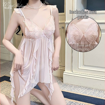 Polüestrist kõrge vöökoht, lõigatud gazes paelad, seksi­kas seljaosa disain, koduseks kandmiseks