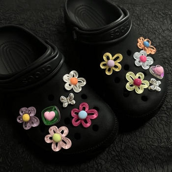 Джапанкови аксесоари: обувна катарама със квадратно сърцевидно желе цвете и пеперуда, модел Symphony