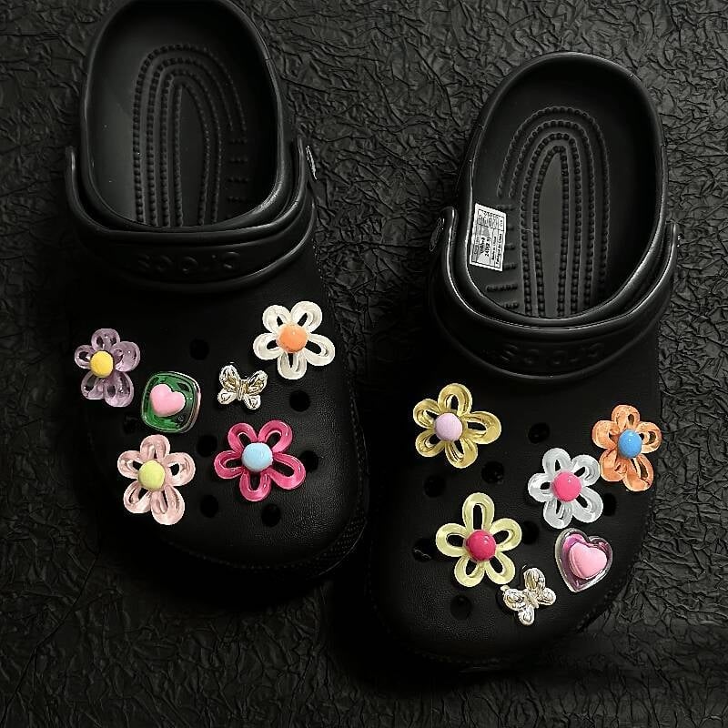 Джапанкови аксесоари: обувна катарама със квадратно сърцевидно желе цвете и пеперуда, модел Symphony