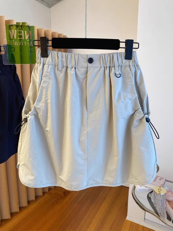 Poliesterska hip suknja, visoki struk, casual japansko-korejski stil, mikroelastičan materijal, 70-80% poliestera, ljeto 2025