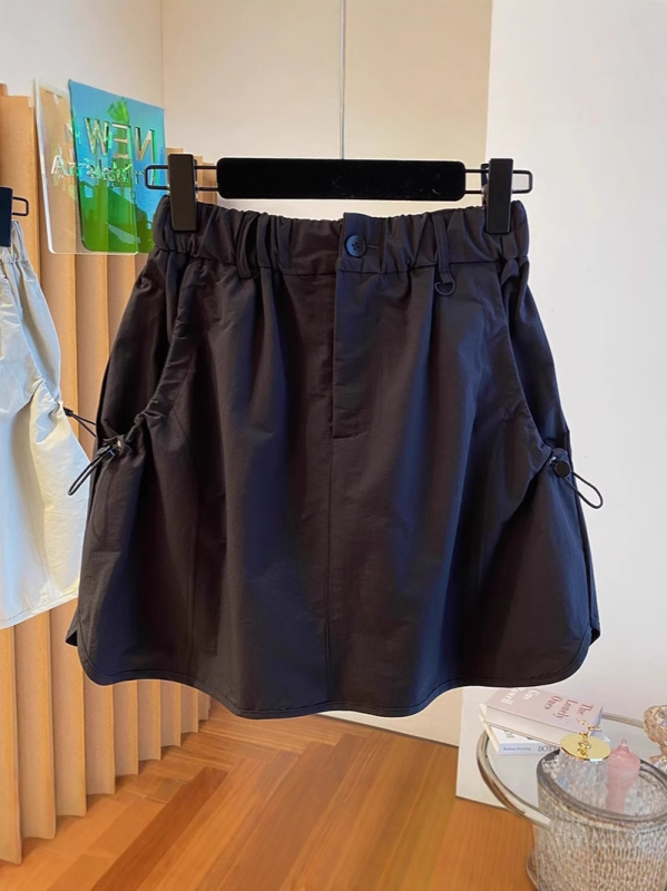 Poliesterska hip suknja, visoki struk, casual japansko-korejski stil, mikroelastičan materijal, 70-80% poliestera, ljeto 2025