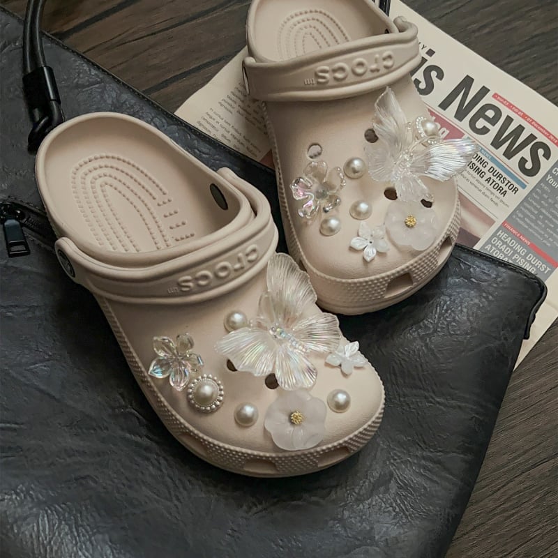 Аксесоари за Crocs: модел butterfly glaze; подходящи обувки: сандали, ежедневни обувки, джапанки; марка: Sister ye zi; сезоните: лято, пролет, есен; стил: сладък академичен