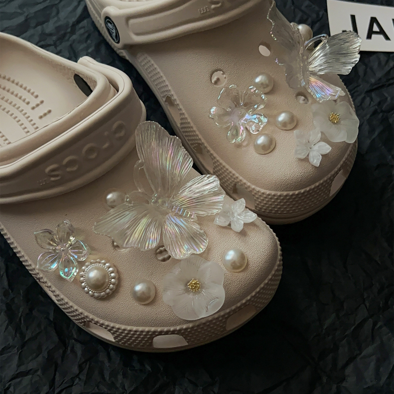 Аксесоари за Crocs: модел butterfly glaze; подходящи обувки: сандали, ежедневни обувки, джапанки; марка: Sister ye zi; сезоните: лято, пролет, есен; стил: сладък академичен