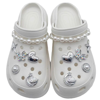 Crocs аксесоари за обувки: 3D перлена пеперуда, сваляема украса на горната част, DIY аксесоари