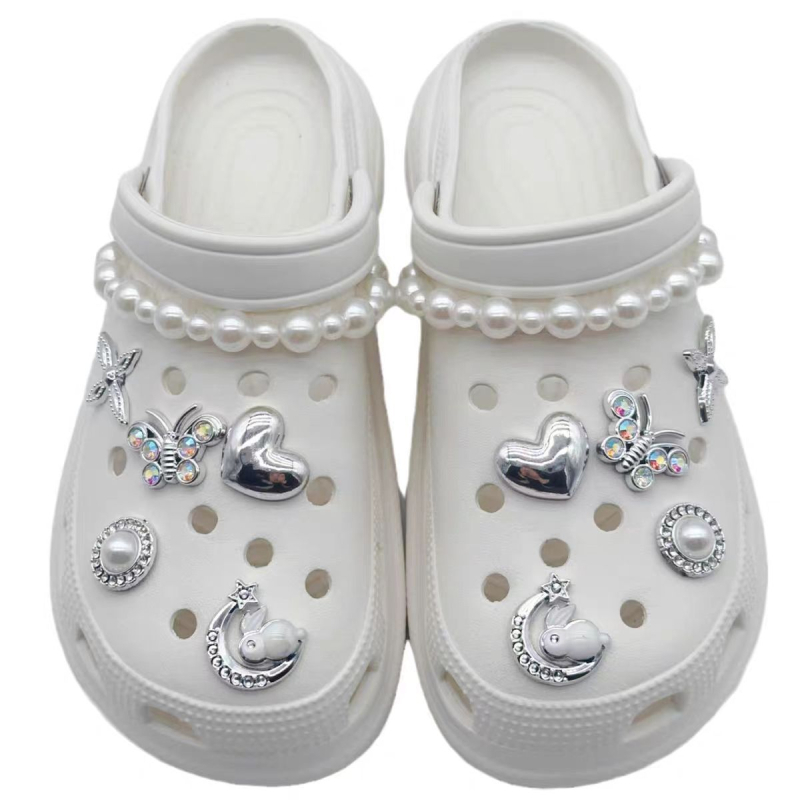 Crocs аксесоари за обувки: 3D перлена пеперуда, сваляема украса на горната част, DIY аксесоари