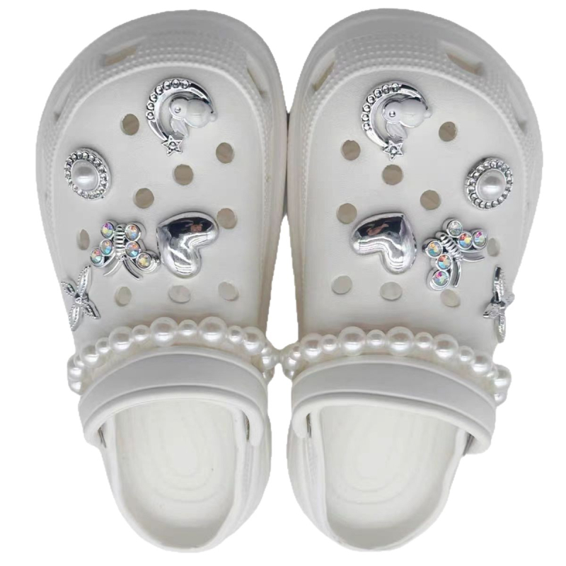 Crocs аксесоари за обувки: 3D перлена пеперуда, сваляема украса на горната част, DIY аксесоари