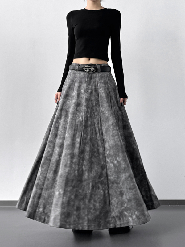 A-linijska midi suknja, visoka elastičnost, elegantan gradski stil, ljetno 2025