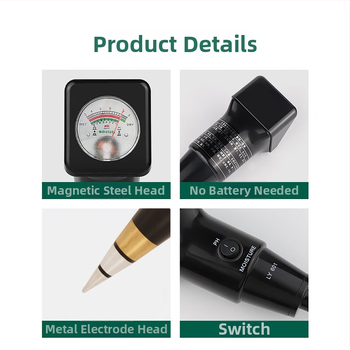 Zy-601 почвен детектор за pH и влажност, точност 0,2 pH, тегло 180 г, предназначен за земеделие, полета, градина, научни изследвания и образование