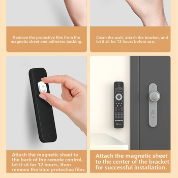 Залепваща закачалка-органайзер за дистанционни, климатици, телевизори и проектори — ABS; единична закачалка; модерен минималистичен стил; №2305; тегло 17 г