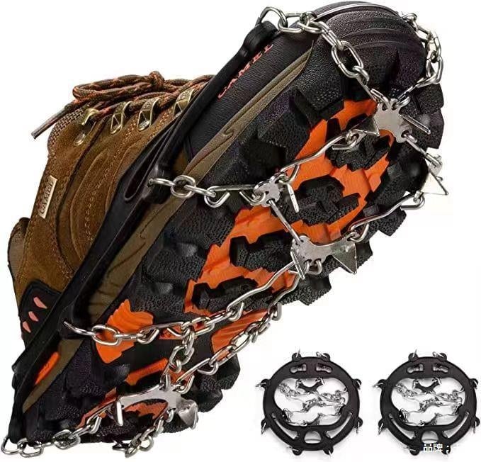 Антихлъзгащи обувни протектори с 8-зъбни ледени щипки за външни условия, 50 чифта в кутия