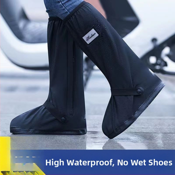 Колоездачни високи водоустойчиви обувни покрития, унисекс, PVC, удебелени и топли, противохлъзгащи и износоустойчиви