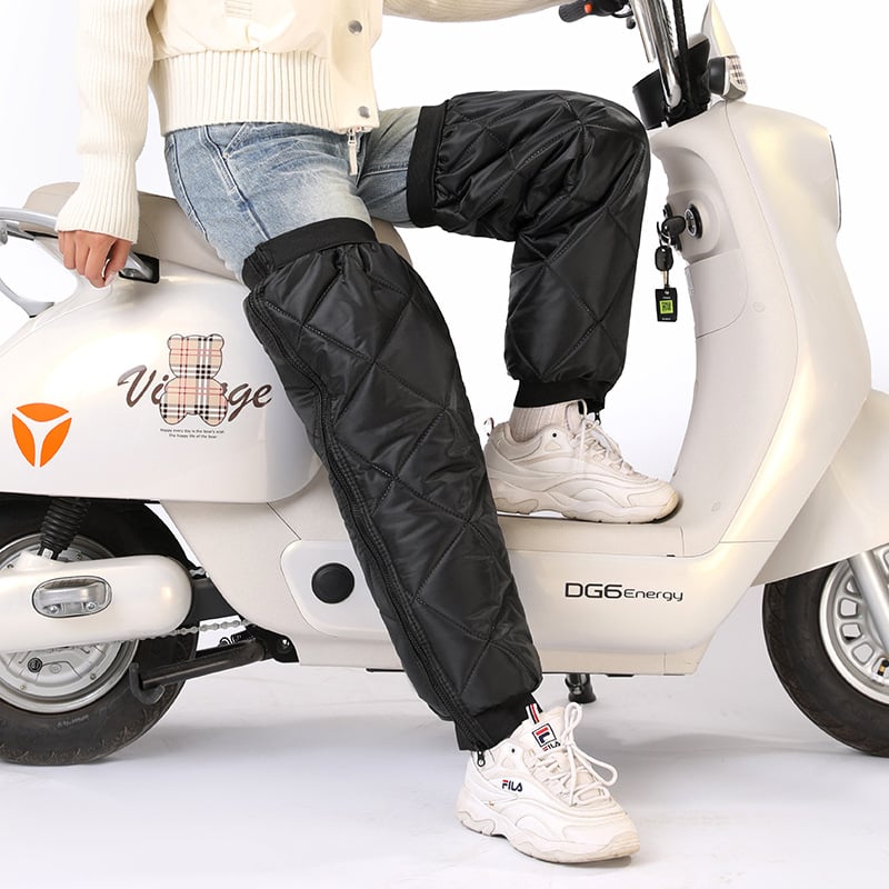 Motorkerékpár térdvédő – téli kerékpározáshoz, szélvédett, fleece béléses, vastag, esőálló, felnőtteknek