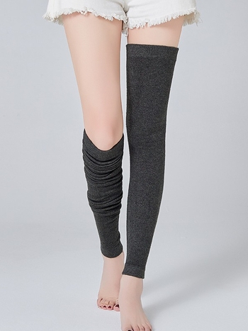 Gyapjúból készült lábszárvédők fleece bevonattal — hosszú cső dizájn, védelem a vádlira, elasztikus térd fölötti zokni