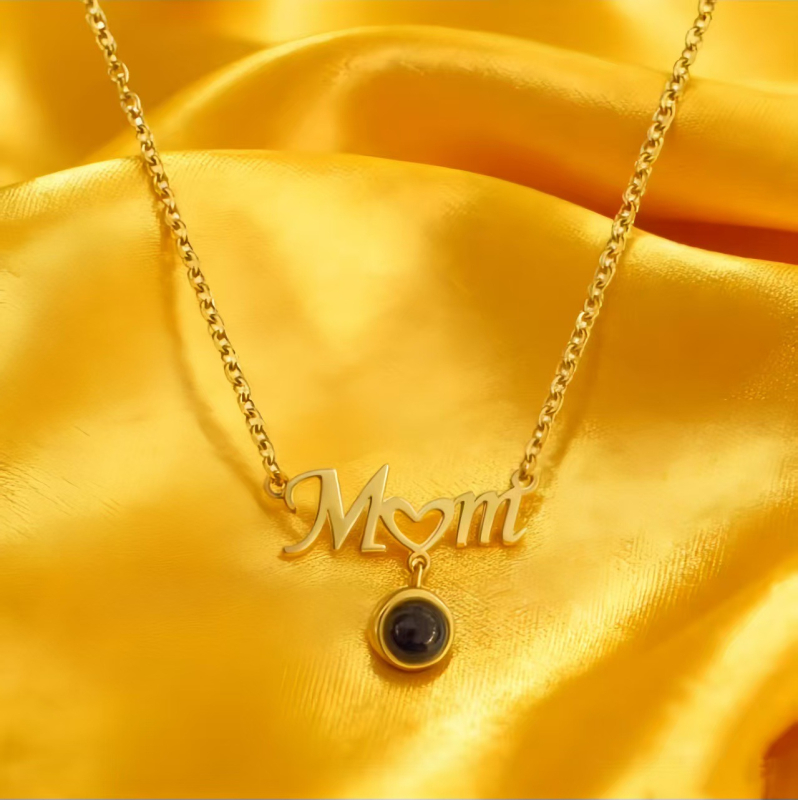 Titánium acélból készült nyaklánc, medál betűkkel/számokkal, keresztlánc, 41–50 cm, projekciós nyaklánc