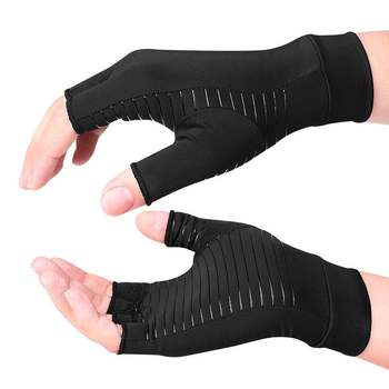 Mănuși de antrenament cu degete parțial acoperite, fibre de cupru, fără miros, antiderapante; Material: nylon-fibre de cupru-spandex-rubber-silicon; Sezoane: Vară, Iarnă, Primăvară, Toamnă