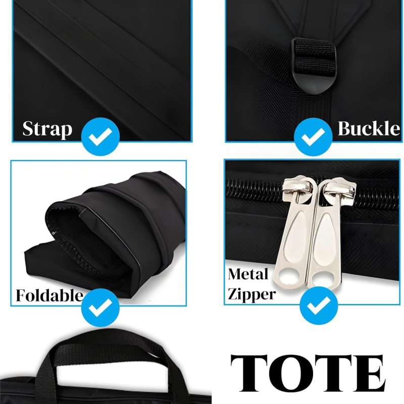 Чанта за дъска за рисуване за арт-студенти, голям капацитет, найлон, едноцветен дизайн, подплата от полиестер, средно твърда, зима 2023