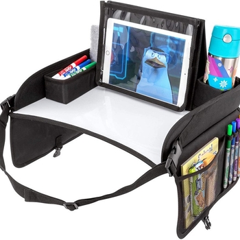 Автомобилен детски поднос за пътуване със сгъваема дъска за рисуване, едноцветен дизайн, подплата от полиестер, пролет 2023, градски стил