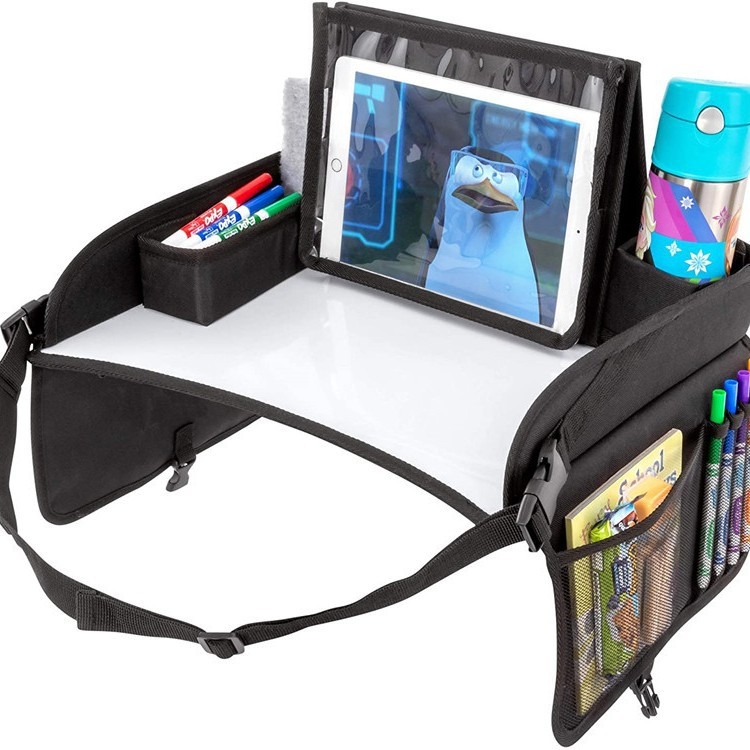 Автомобилен детски поднос за пътуване със сгъваема дъска за рисуване, едноцветен дизайн, подплата от полиестер, пролет 2023, градски стил