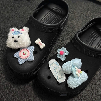 Аксесоар за сабо с панделково копче и подвижно цвете, DIY за лято