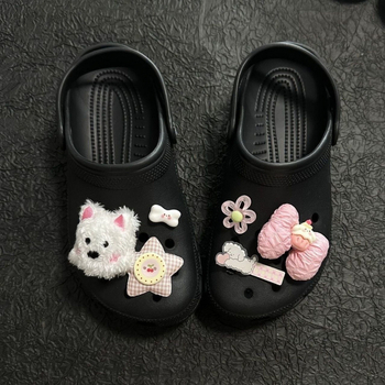 Аксесоар за сабо с панделково копче и подвижно цвете, DIY за лято