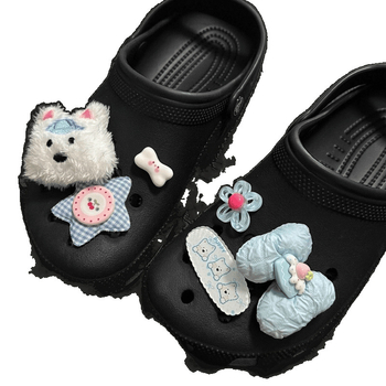 Аксесоар за сабо с панделково копче и подвижно цвете, DIY за лято