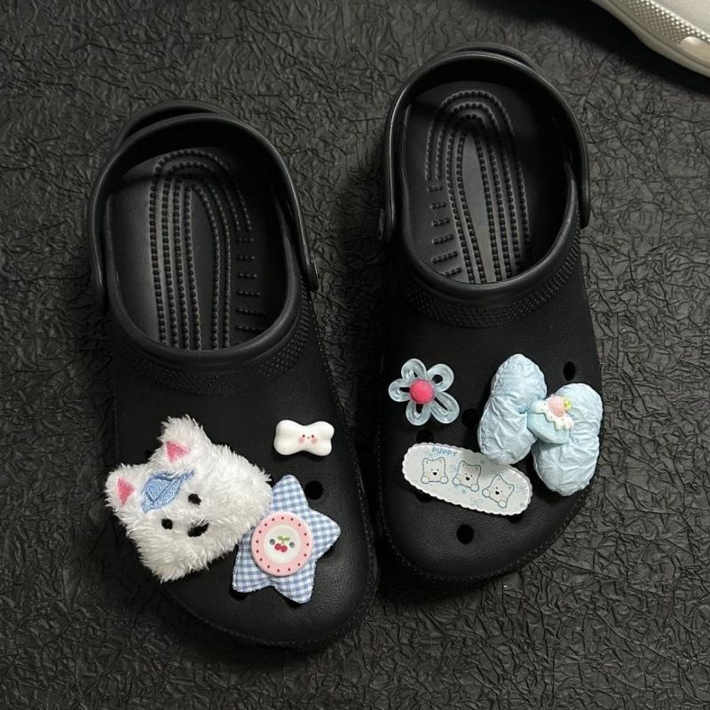 Аксесоар за сабо с панделково копче и подвижно цвете, DIY за лято