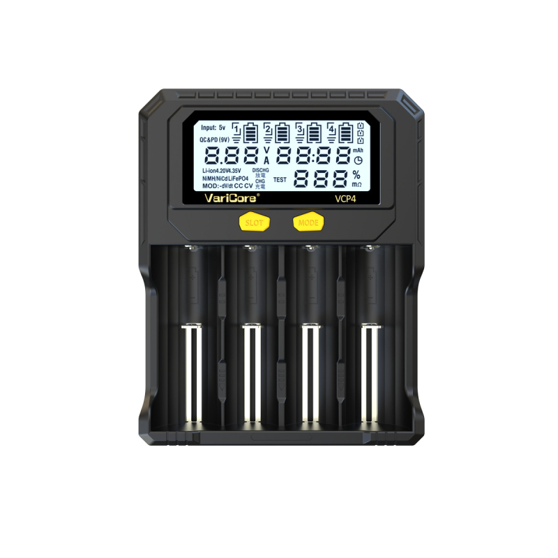 Varicore Inteligentni punjač za litijske baterije s testerom kapaciteta za 18650, 21700, 26650, AA, AAA
