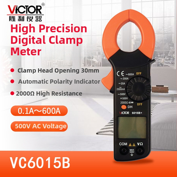 VC6016B+ digitális csuklós multiméter, 30 mm-es fogónyílás, automatikus tartomány, 0–500 V / 0–600 A, háttérvilágítású kijelző