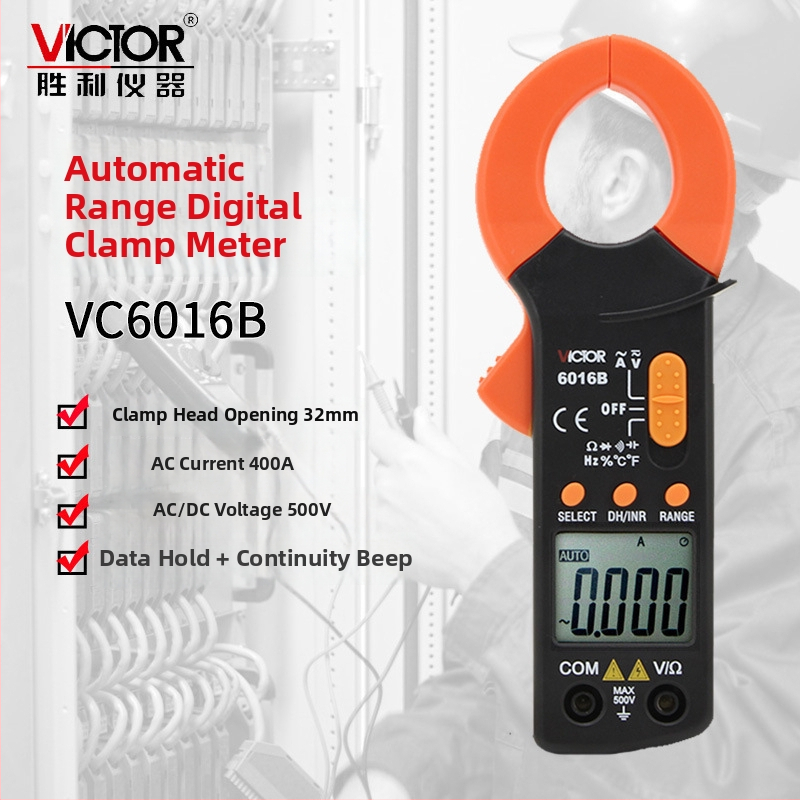 VC6016B+ digitális csuklós multiméter, 30 mm-es fogónyílás, automatikus tartomány, 0–500 V / 0–600 A, háttérvilágítású kijelző