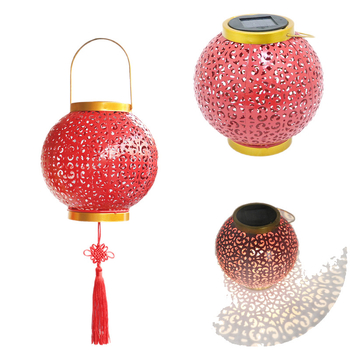 Ηλιακό φανάρι με σιδερένιο λαβύρινθο προβολής, IP65 αδιάβροχο εξωτερικό αυλής και κήπου, LED πηγή φωτός, 0,5 W, επαγωγικός διακόπτης, 6–12 ώρες λειτουργίας