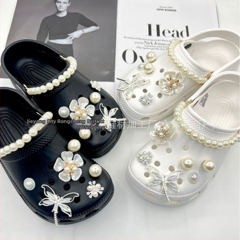 Metalni ukrasi za Crocs: cvijet camellie i dragonfly s kristalima, kompatibilno s ukrasnim kopčama Crocs, DIY materijali